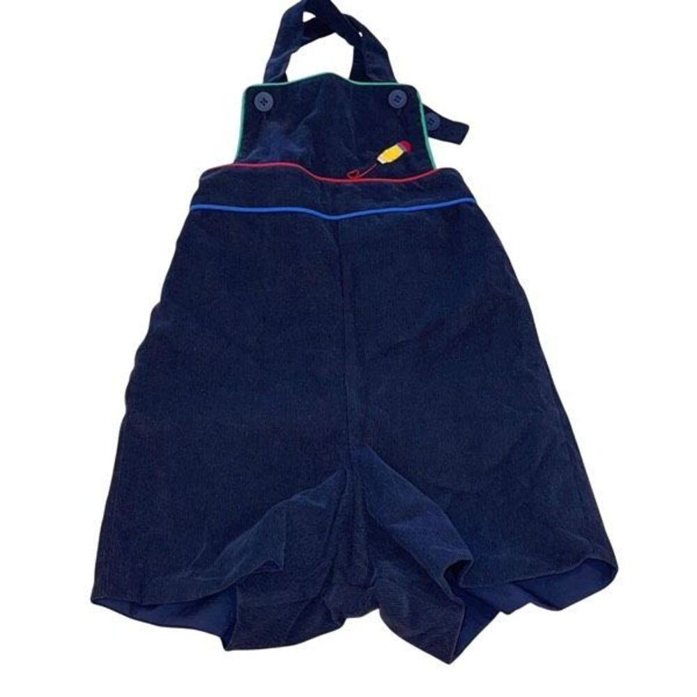 Bella Bliss Kids Corduroy 100% Cotton Sleeveless Romper Navy Size 3 NWT